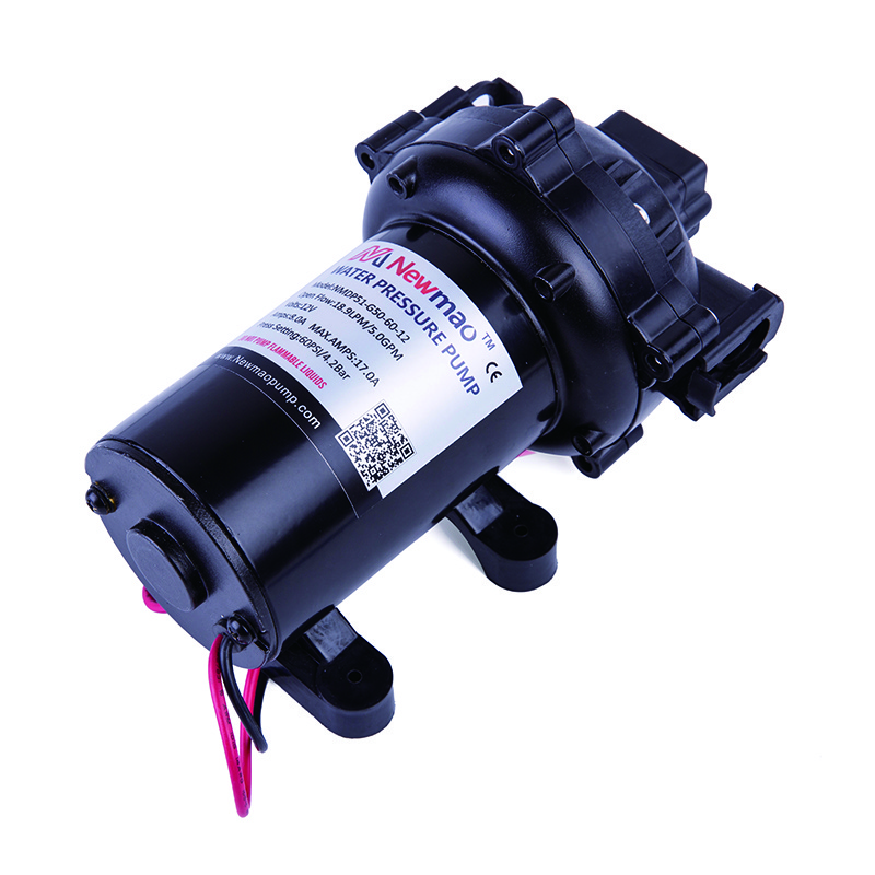 Newmao 5.5GPM 20 LPM water pump 60PSI pressure santoprene diaphragm 12V caravan boat camping irrigation water pump