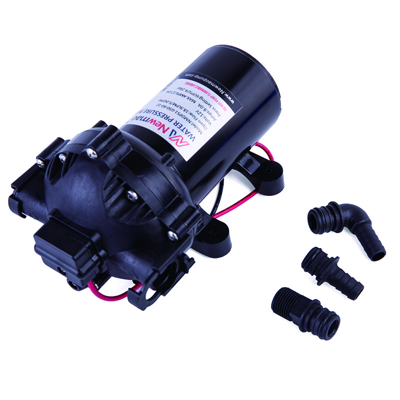 Newmao 5.5GPM 20 LPM water pump 60PSI pressure santoprene diaphragm 12V caravan boat camping irrigation water pump