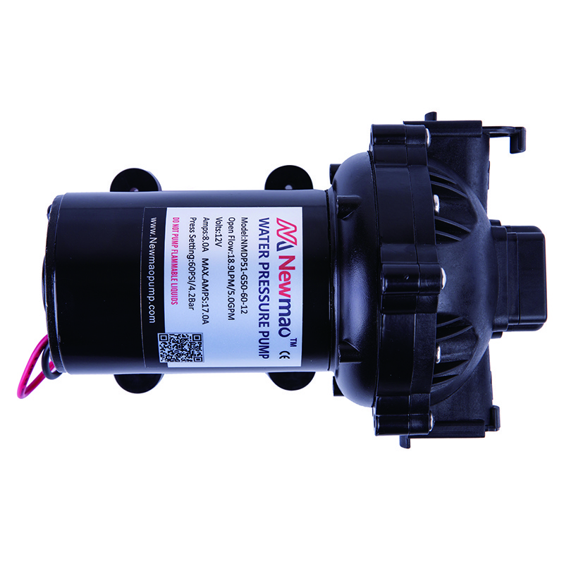 Newmao 5.5GPM 20 LPM water pump 60PSI pressure santoprene diaphragm 12V caravan boat camping irrigation water pump