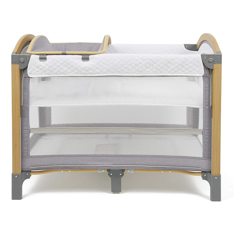 Folding Co Sleeper Travel Cot Baby Playpen  Newborn Baby Bassinet with Changing Mat and Storage Bag