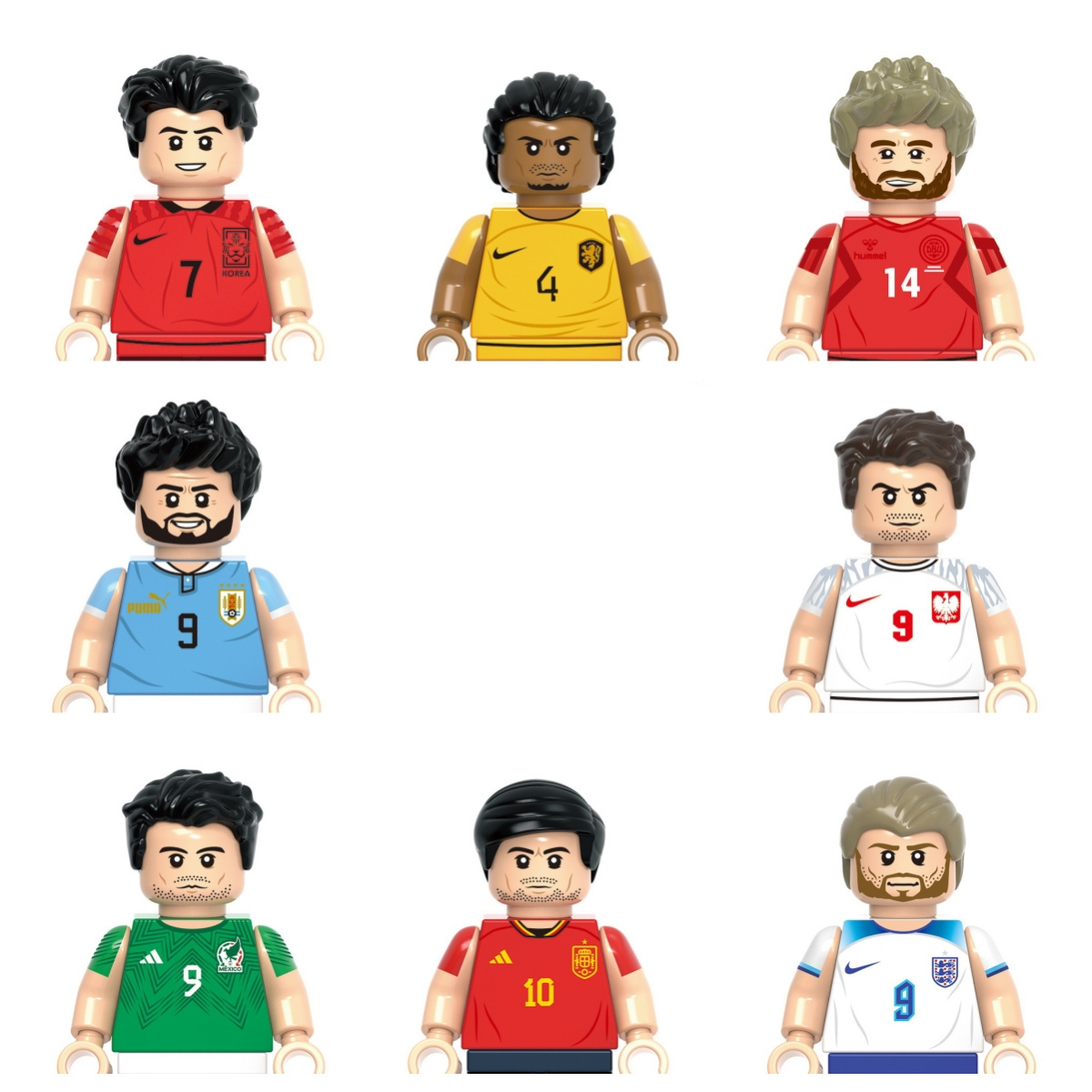 New Soccer Ball Characters Ronaldo Messi Kroos Bale G0103 G0104 ABS plastic mini Building Block Toys