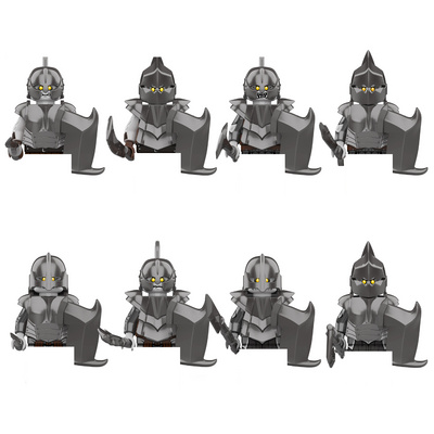 KT1056 ORC Medieval Knight Lord Spartan Soldiers Warrior Helmet Shield Mini Building Blocks Kids