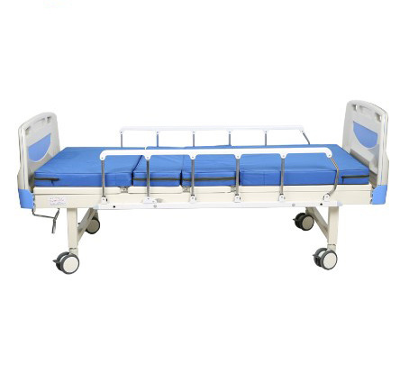 Hospital Single Crank Bed on Wheels and IV pole stand hospital beds