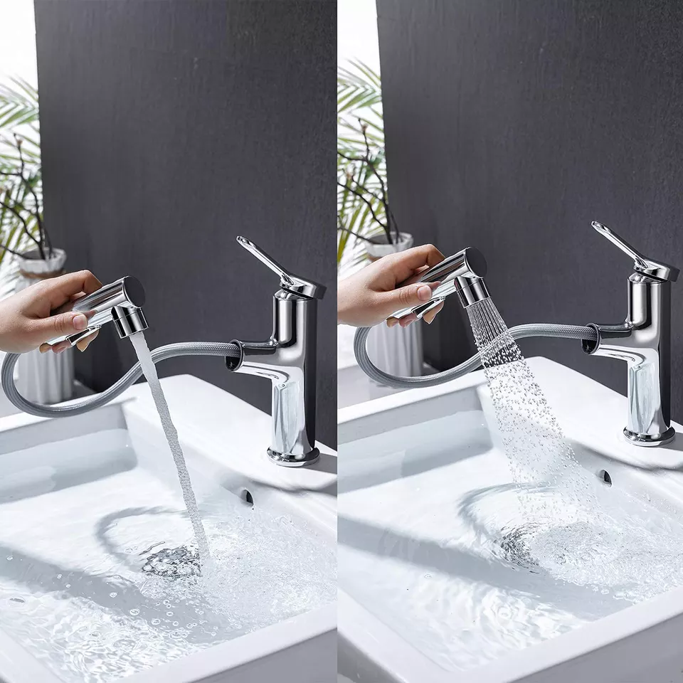 Single Handle White draw type faucet toilet washbasin washbasin basin washbasin faucet hot and cold washstand for Bathroom basin