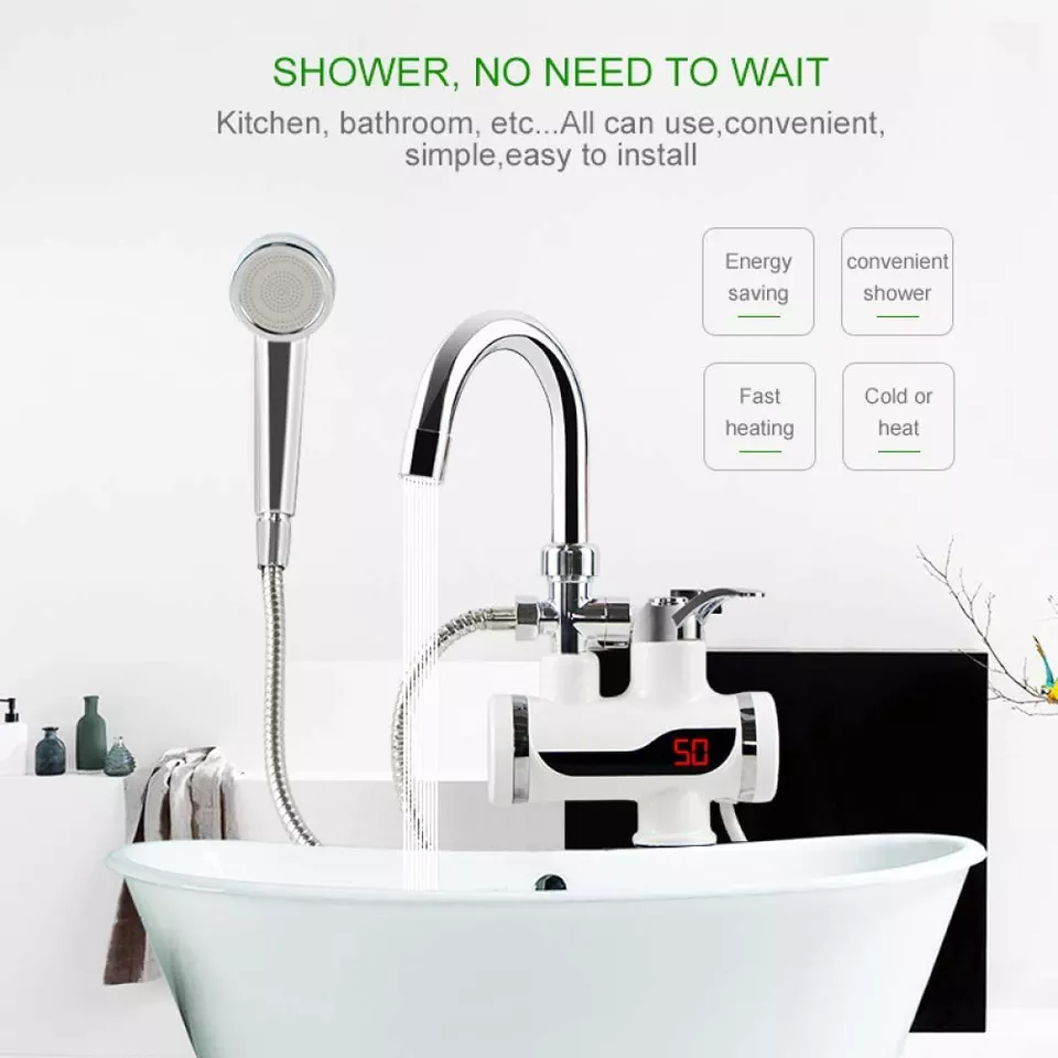 HOT SELLING Instant Tankless 3000W Hot Water Heater Fast Heating Tap Electric Water Kitchen Faucets with LED Digital Display