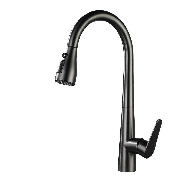 Internet celebrity small waist three function pull type tap kitchen cold and hot water sink faucet household wholesale