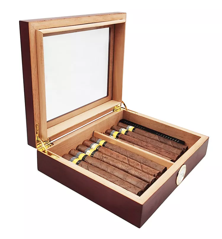 Magnetic Closure Custom Logo Printing Wooden Cigar Box Wood Case