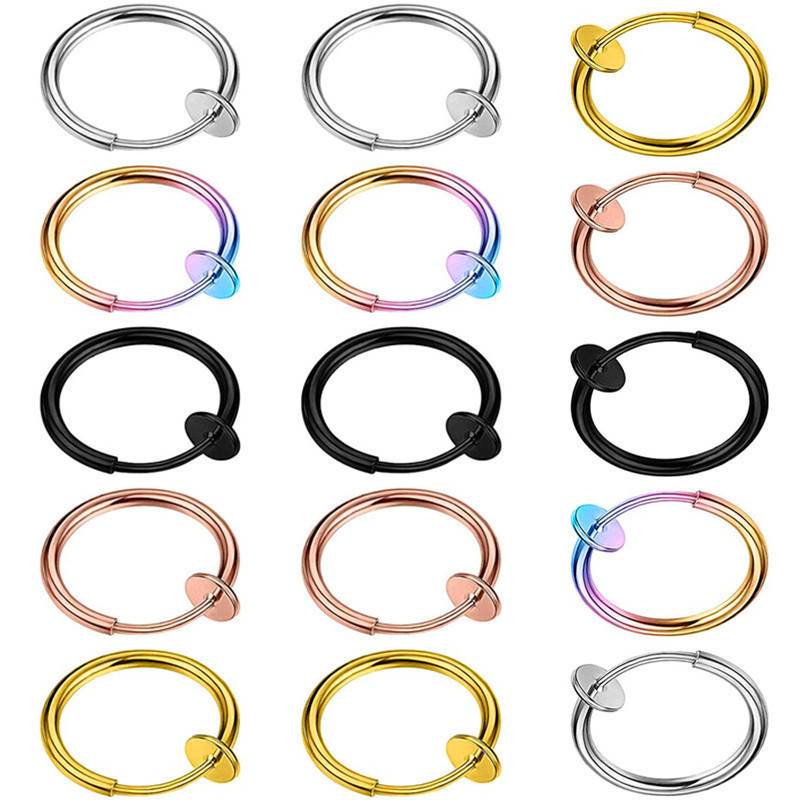 Fashion Gold 18k gold Silver Ear Cuff Fake Clip on Hoop Earrings for Women Man Teens Girls Non Piercing Earrings Jewelry