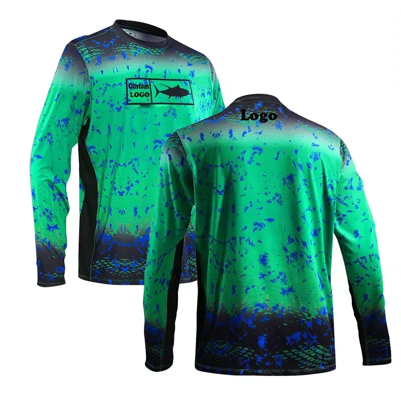 Custom Made Men's Long Sleeve Fishing Performance Shirt Anti-UV Windproof Fishing Wear UPF Fishing Shirts Mens