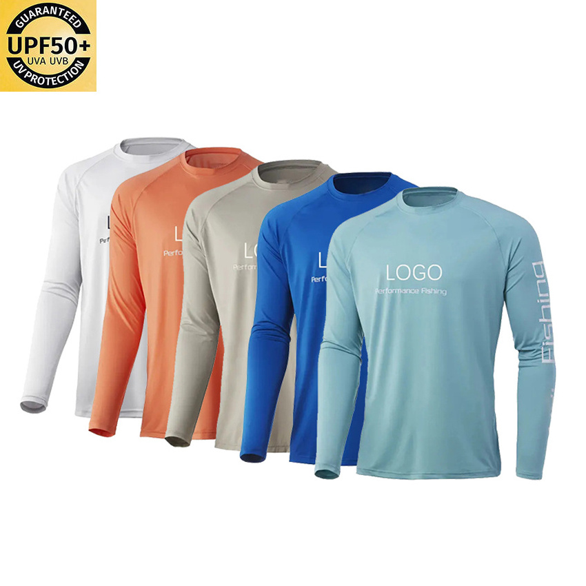 100% Polyester long sleeve Windproof Moisture Wicking Stretch Fishing Shirt cooling shirts sun protection shirts for men