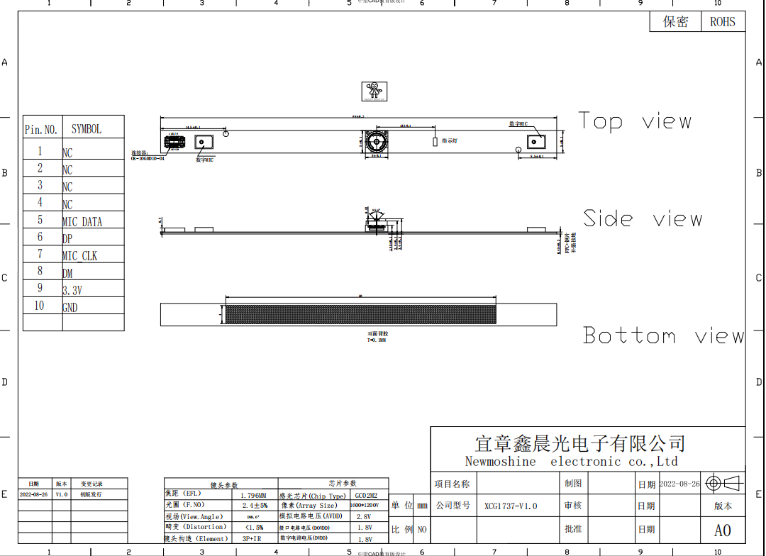 2mega Camera Module CMOS Image Sensor Gc02m2 USB PC Web Camera