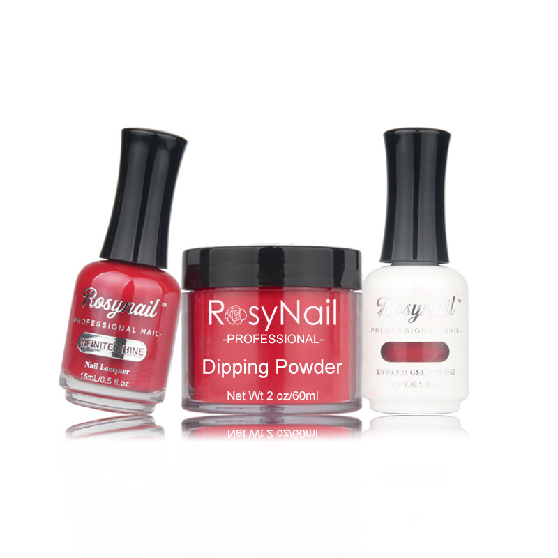 Beauty salon cheap price Asian nail supply set of soak off gel polish nail polish dipping powder 3in1  matching kit