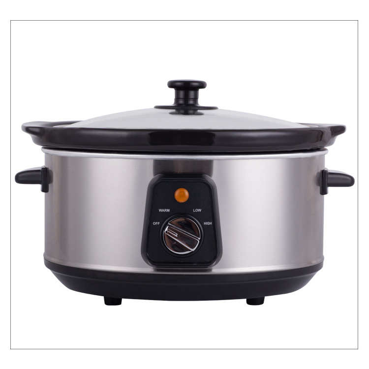 New Electrical Crock Pot 4.5l Automatic Electric 3.5 qt Round Stainless Steel Slow Cooker