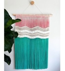 Mini Macrame Wall Hanging Cute Ornaments Boho Art hand Woven Decor for Bedroom Living Room