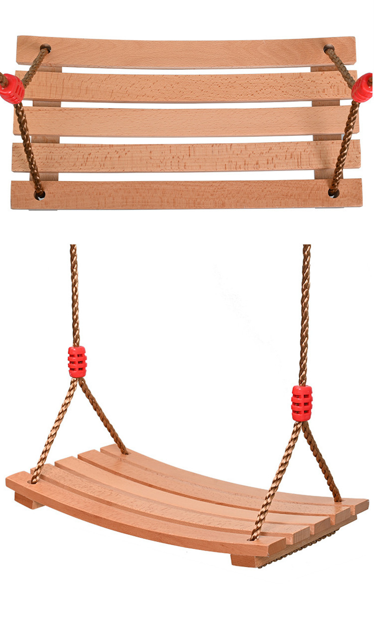 Customized Wood Tree Swing for Adult and Kids Outdoor Swing, Wooden Tree Swing Seat with Wider Adjustable Hemp Rope