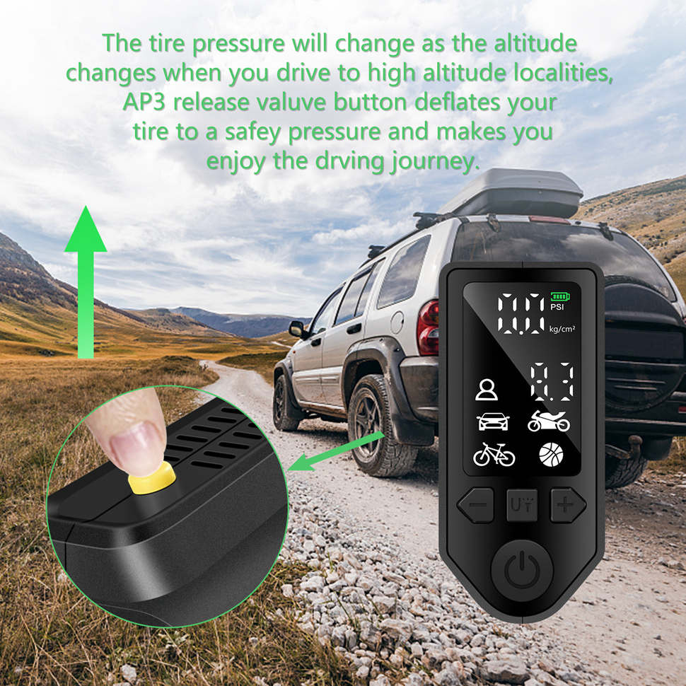 Tire Inflator Classic 3-in-1 Inflation Gun with Locking Chuck Digital Tire Pressure Gauge with Flexible Rubber Hose