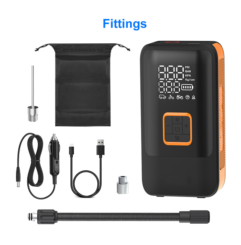 12000mAh portable tyre inflator double cylinder high pressure air compressor for car truck tires