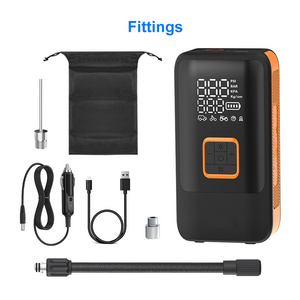 12000mAh portable tyre inflator double cylinder high pressure air compressor for car truck tires