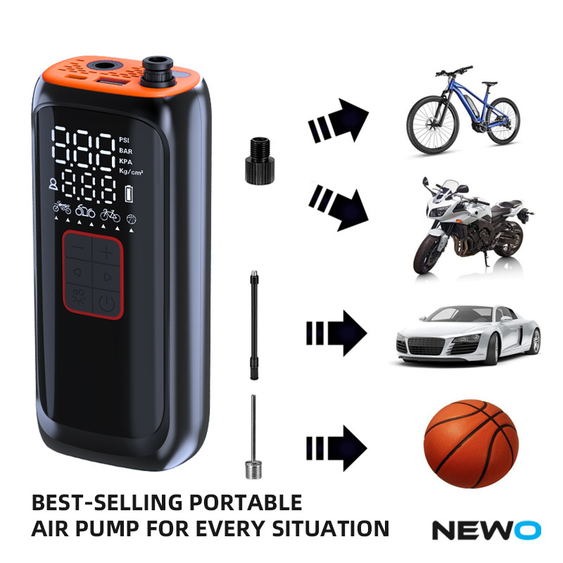 NEWO Factory Portable Wireless Tire Inflator Air Pump Air Compressor with Power Bank Function