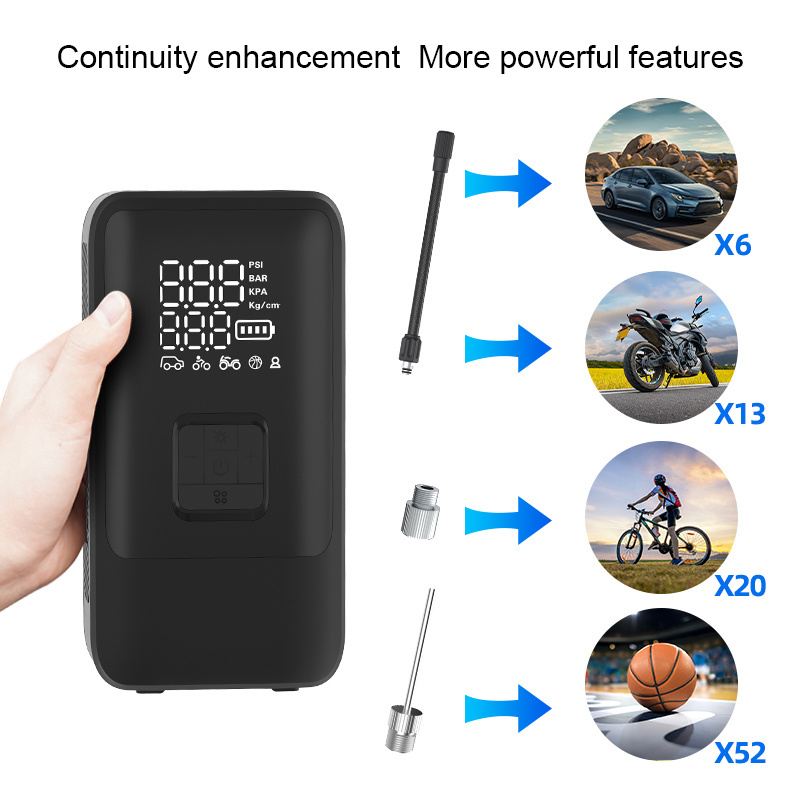 NEWO 100W double cylinder wireless air compressor high pressuret tire inflator portable air pump for car tyre compressors 150PSI