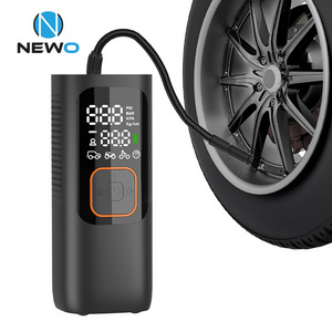 Newo 2023 Cordless Elevacuum Cleaner Air Compressor Tire Inflator Pickup Truck Car Motorcycle Scooter Bicycle Bike Tire ABS 12V