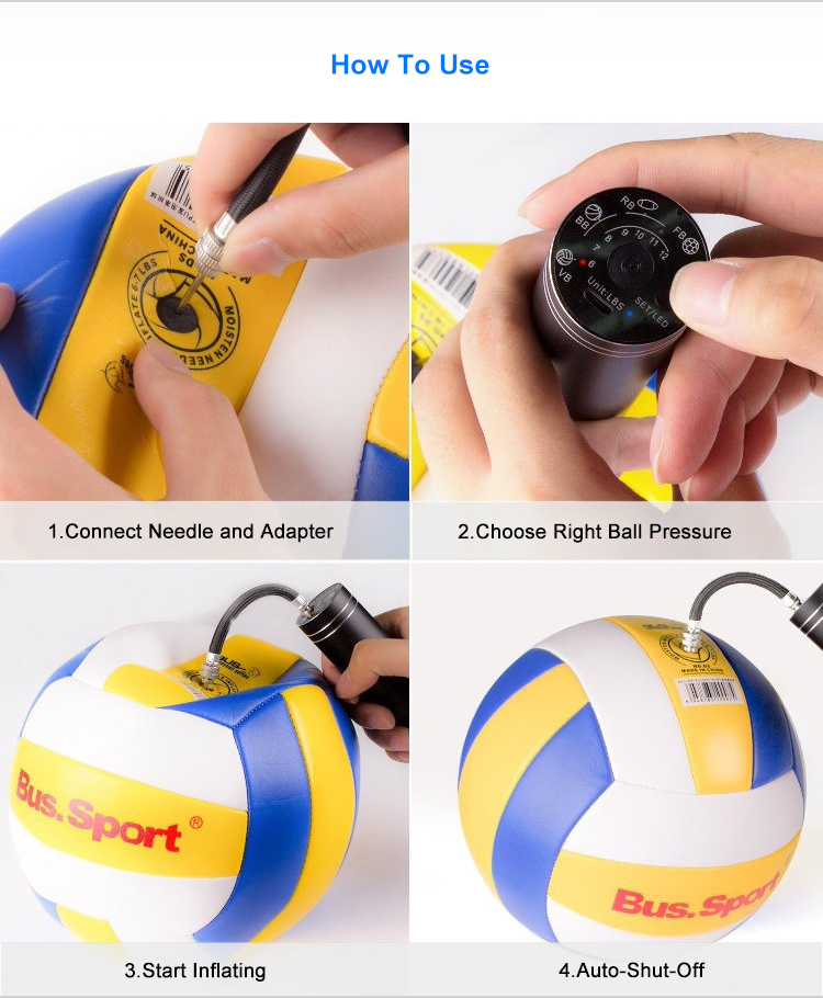 NEWO Automatic Electric Ball Pump with Needles Fast Ball Pump Battery Powered Pump to Fast inflate Soccer, Football