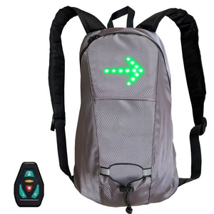 New Arrival Premium Remote Control LED Light Turn Signal Bike Cycling Hiking Outdoor Night Safety Waterproof Bag Custom Backpack