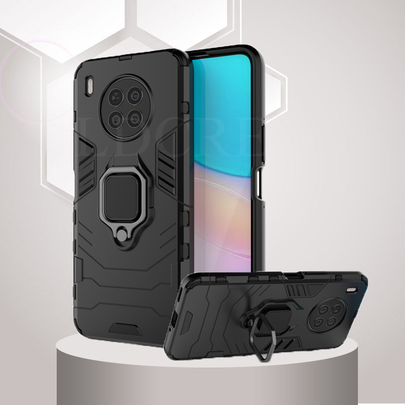 For Huawei Nova 8i Case Armor Finger Ring Bumper Hard Protective Case For NOVA9 P50 PRO Y60 NOVA8 SE P SMART 2021 MATE40