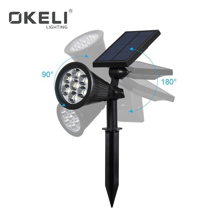 OKELI High Lumen RGB Color changing Landscape Spike Outdoor Led Solar garden light