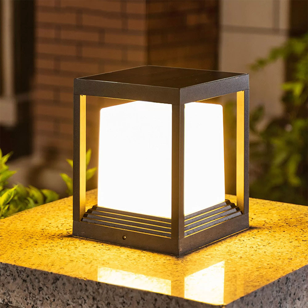 OKELI 12w Outside Modern Garden Lights Outdoor IP65 Waterproof Black Gate Pillar Light