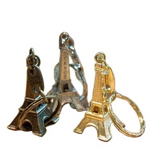 Wholesale Retro Elegant Promotional Gifts Mini Eiffel Tower Metal Keychain Souvenir