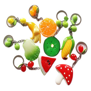 Wholesale Creative Personality Simulated Fruit Vegetables Modeling Keychain Pendant Promotional Gift