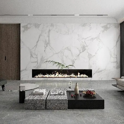 120x240 Large Size Porcelain Marble Slate Sintered 9mm White Calacatta Latest Artificial Quartz Stone Slabs