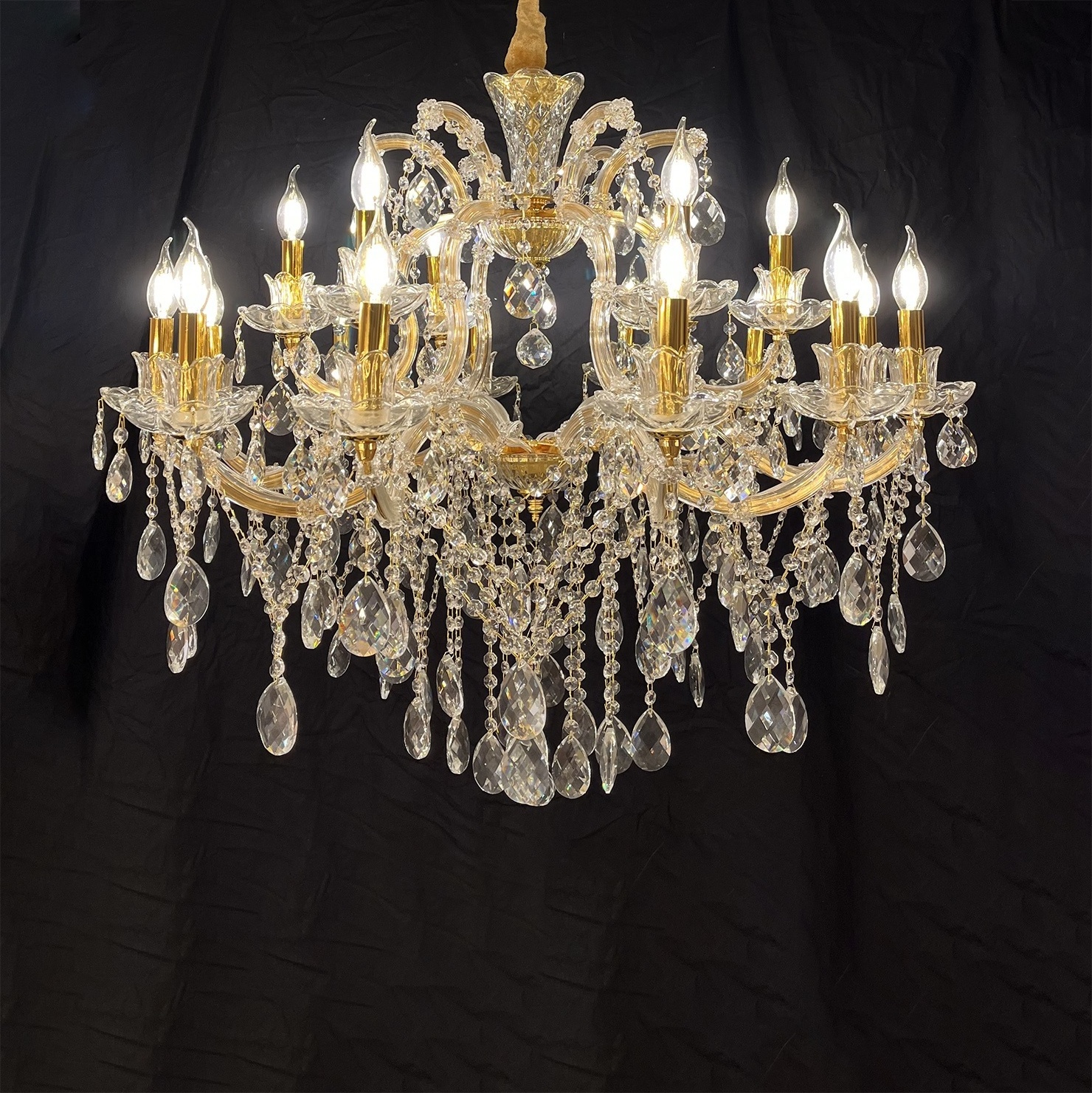 maria theresa crystal chandelier golden candle pendant hanging light for home decor living room bedroom wedding decoration light