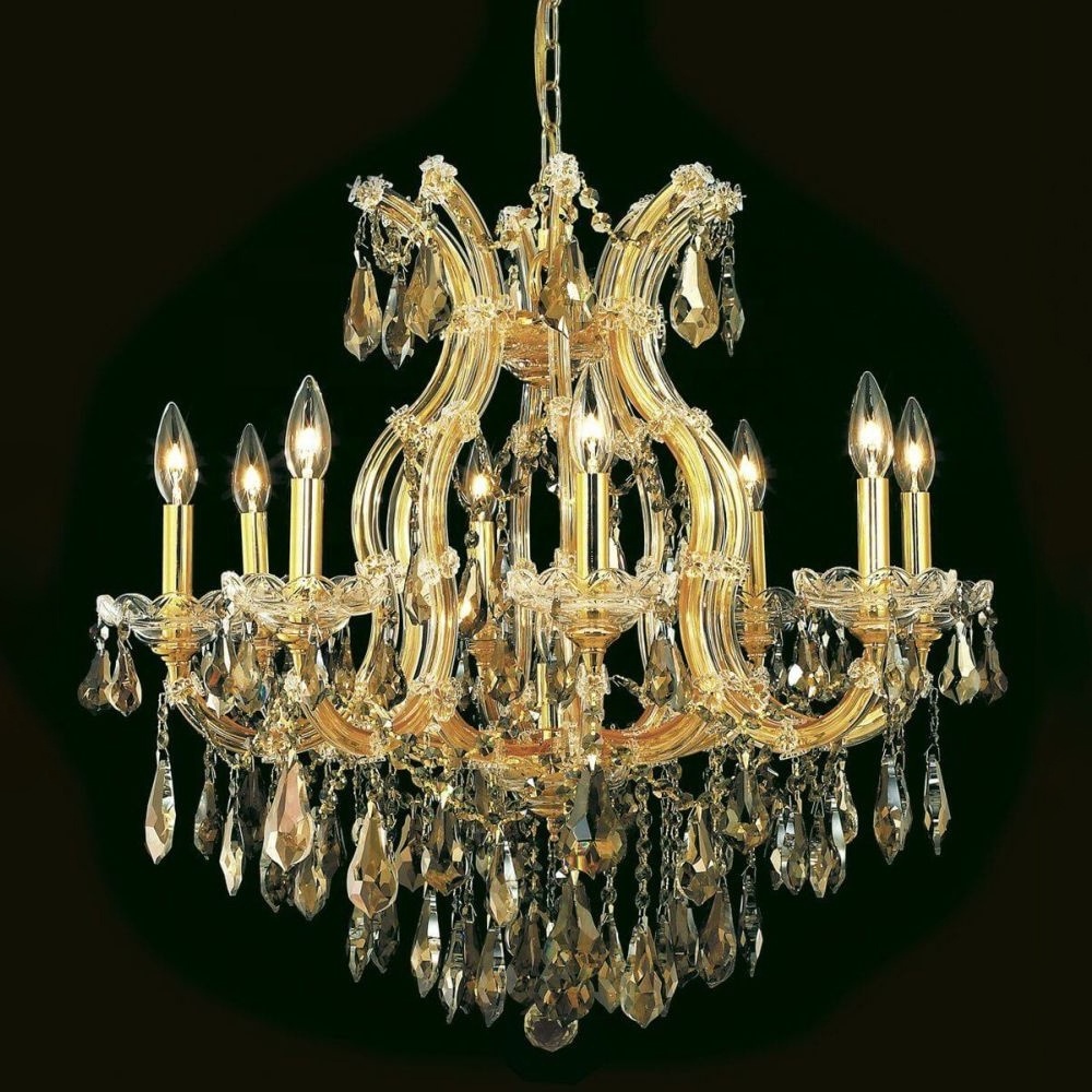 Modern Maria Theresa K9 Crystal candle Chandelier Luxury Golden Indoor fixture for Living Room dining home wedding decor light