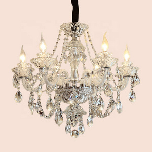 Modern Luxury clear K9 Crystal Chandelier glass arms for Living Room Bedroom Villa Hotel hall hanging Pendant home decor light