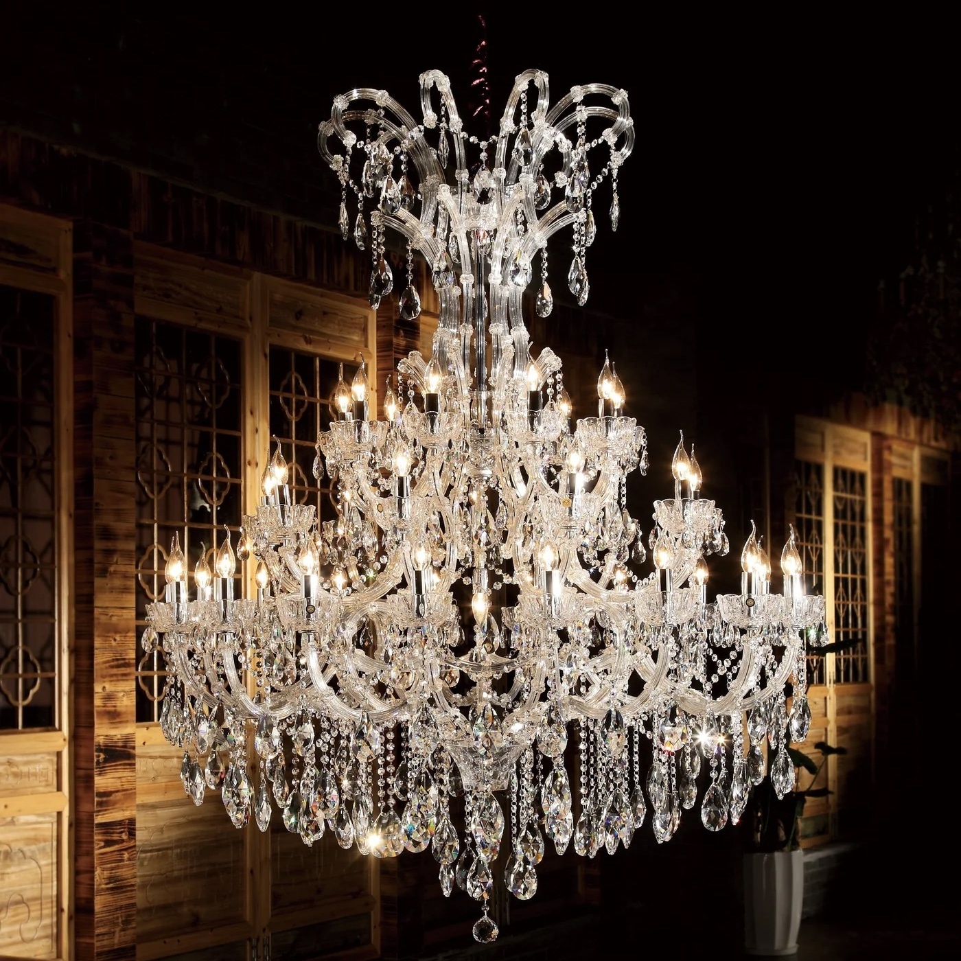 European Large Luxury Vintage Banquet Palace Mansion Lobby Wedding contemporary foyer Maria Theresa Crystal Chandelier light