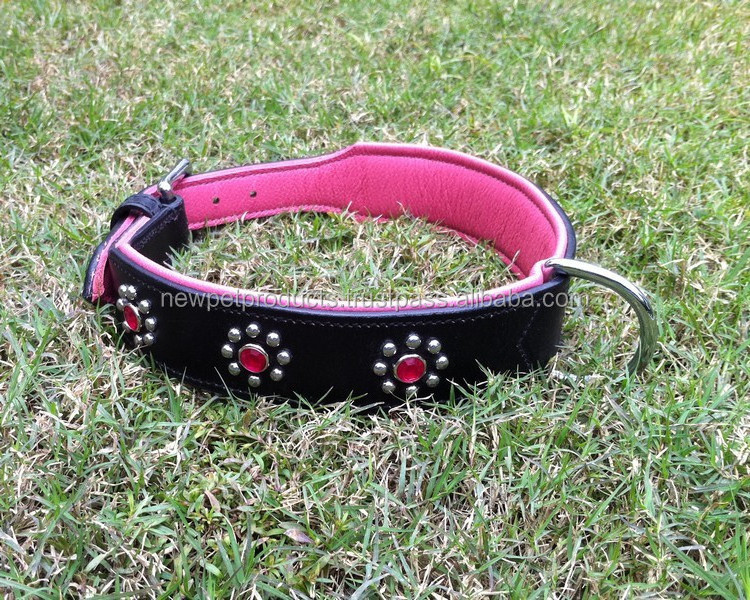 Dog collar top quality medium small large pet collars adjustable soft padded customized handmade dogs color pets accessories