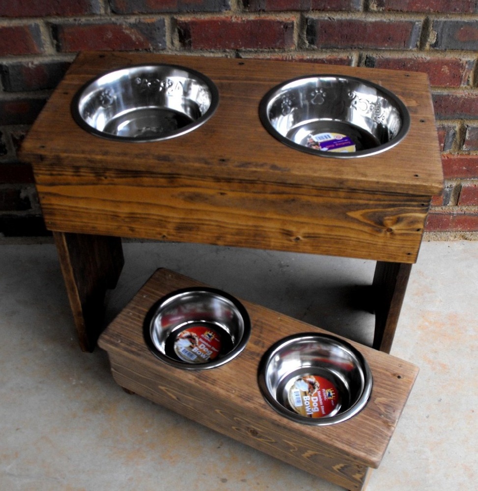 Wooden Dog Bowl Stand with 2 bowl stand manufacturer Pet products Pet Feeding bowls