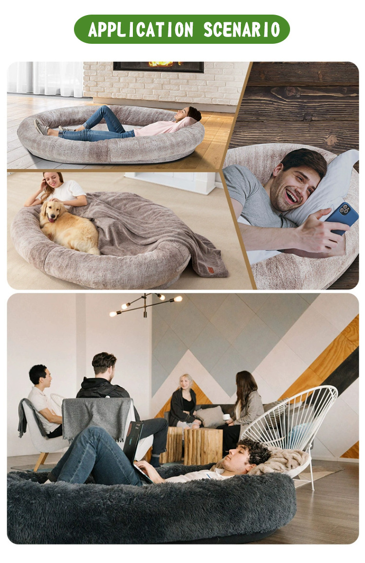 2024 Best Selling Niupaite Plush Soft Orthopedic Foam XXL Giant Human Size Dog Bed for Pets