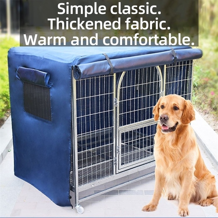 Waterproof Polyester Pet Cages Houses Cover Guard Boxes Dog Crate Cover Universal Dog Metal Outdoor Cooling Solid Cat Furniture