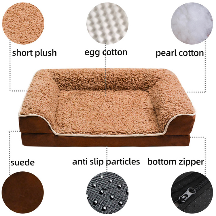 Wholesale Detachable and Washable Dog Cat Seat Warm Pet Cushion Durable Removable  Pet Bed