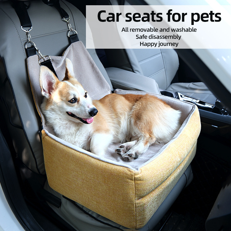 Luxury dog travel bed customized waterproof booster pet carrier bucket seat safety dog car seat