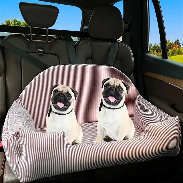 Wholesale Washable Large Dog Bed Safety Car Seat Cushion Dog Car Booster Seat With Storage Pocket