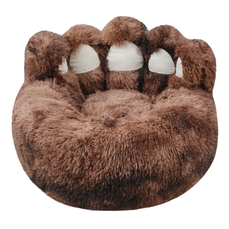 Hot Selling Pet plush sofa sleeping mat Fluffy Removable Cat Cushion Washable Bear Paw Shape Dog Cat Pet nest