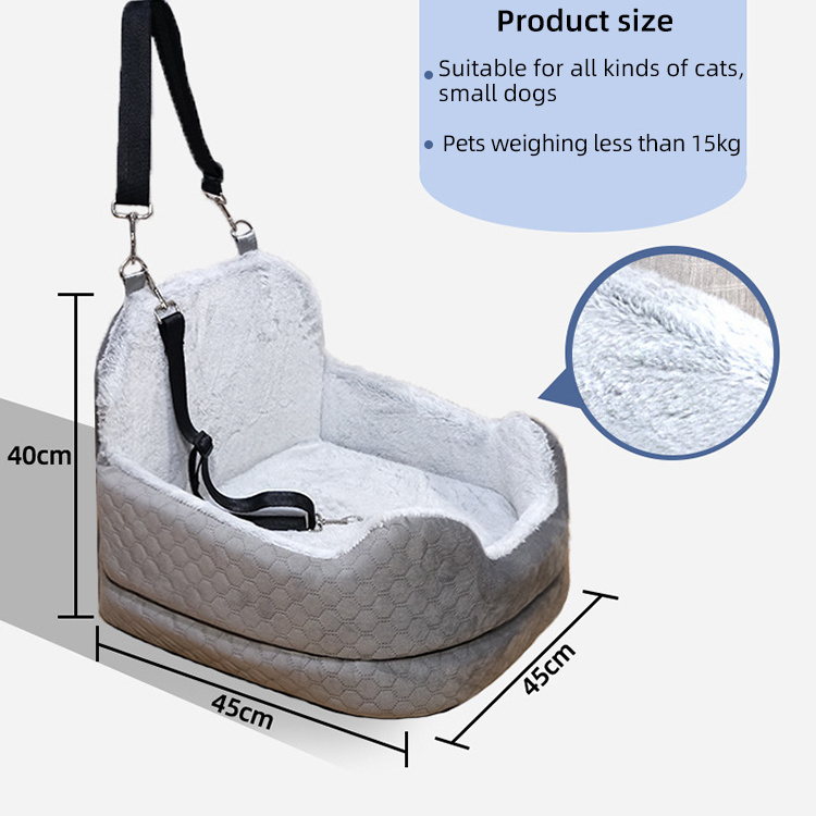 Dog car booster seat travel dog bed pet carrier detachable waterproof safety  car seat for small dogs