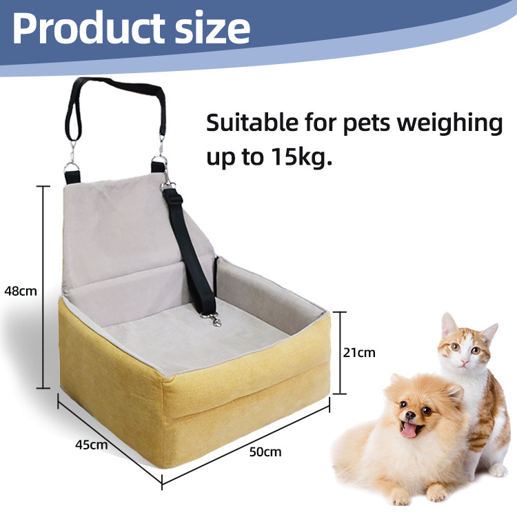 Luxury dog travel bed customized waterproof booster pet carrier bucket seat safety dog car seat