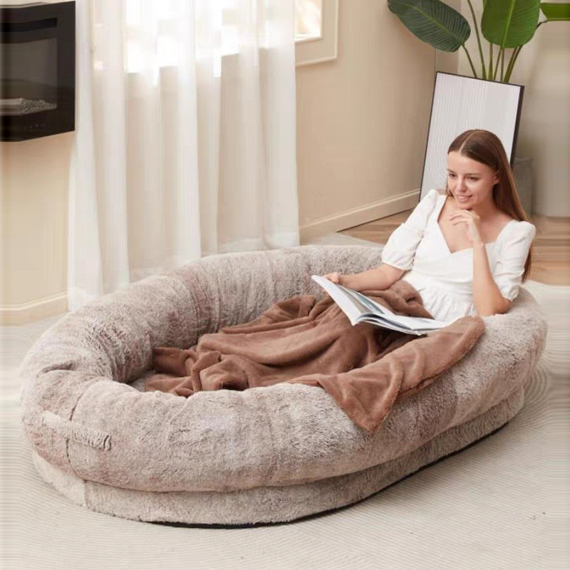 2024 Best Selling Niupaite Plush Soft Orthopedic Foam XXL Giant Human Size Dog Bed for Pets