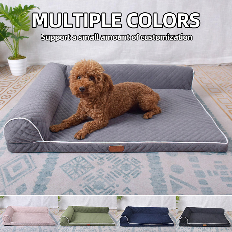 Custom Premium Luxury Pet Sofa Bed Orthopedic Foam Bolster Dog Bed with Removable Cover