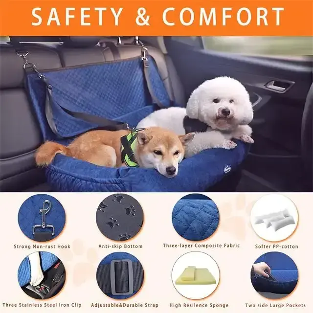 Dog Nest Dog Claming Sleeping Bed for comfortable travel Removable washable cotton car seat